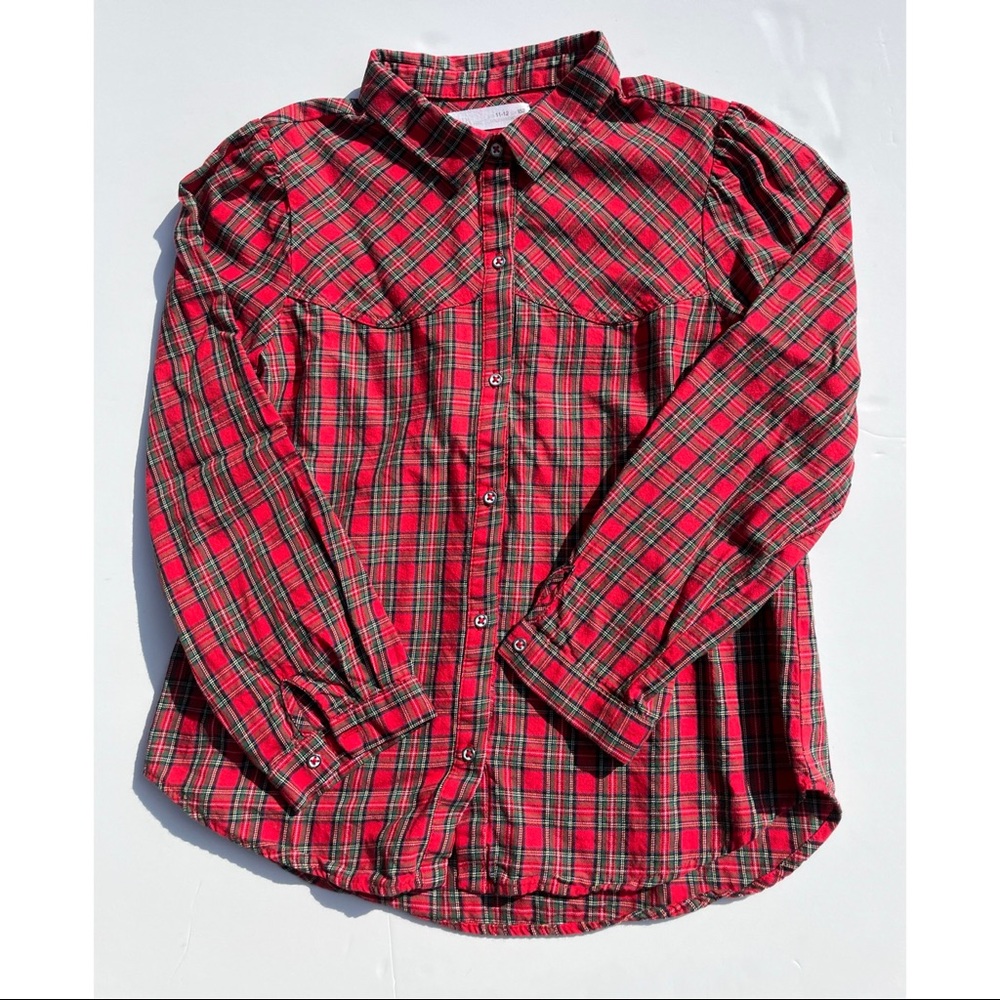 Cotton Tartan Zara Girls Western Button Down Top